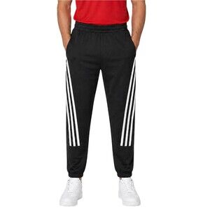 adidas Future Icon 3-Stripe Sweatpants Mens Medium Slim BLK/WHT IC8254 2022 NEW